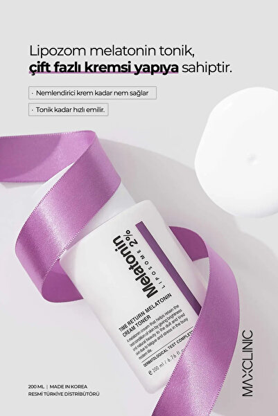 MAXCLINIC %2 Melatonin Içeren Çift Fazlı Yorgunluk Karşıtı Krem Tonik Melatonin Cream Toner 200 ml