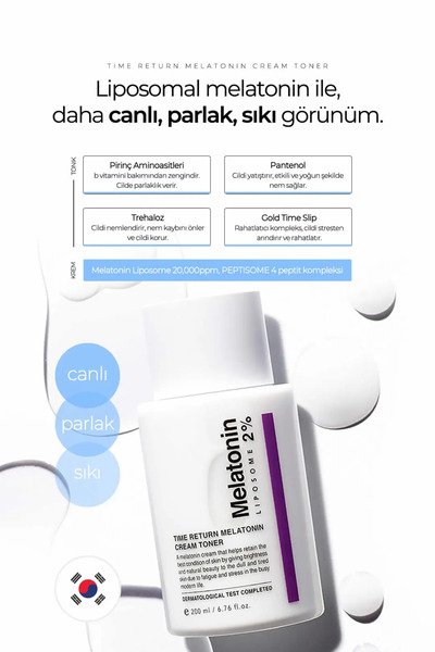 MAXCLINIC %2 Melatonin Içeren Çift Fazlı Yorgunluk Karşıtı Krem Tonik Melatonin Cream Toner 200 ml