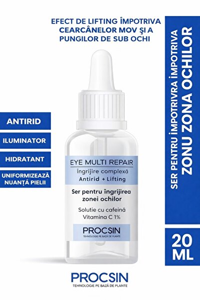 PROCSIN Ser iluminator pentru conturul ochilor, anti-pungi și cearcăne Cofein...