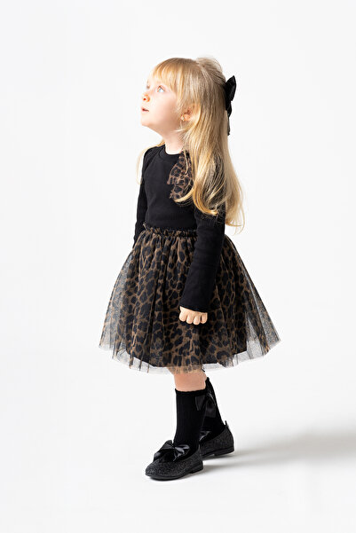 Banamio Rochie din tul cu imprimeu leopard pentru fetiță Nevada