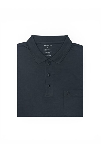ercan triko Tricou pentru bărbați, cu gât polo, cu buzunare, culoare afumată