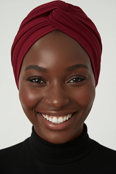 elysianfidan Claret Red gata de fabricat Hijab Hijab în aer liber și șapcă de...