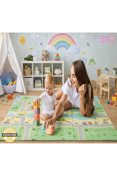 İnfant Hobby Forest Premium Katlanabilir Oyun Matı Oyun Halısı 130x190x1 Cm (...