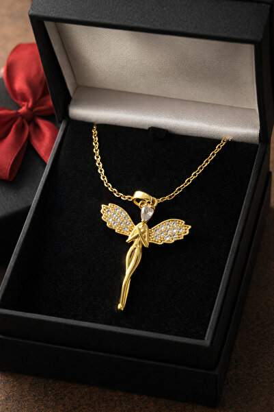 VELMORIA Çelik Kararmaz Paslanmaz Melek, Peri Kadın Kolye