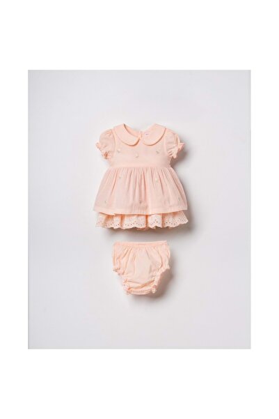 RYZE ÇOCUK Baby Girl Slip Dress Set Powder