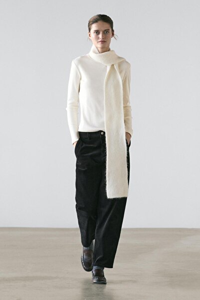 Massimo Dutti Uzun kollu rib melanj t-shirt