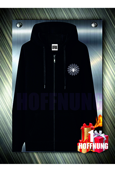 HOFFNUNG سترة سوداء كبيرة الحجم مكونة من 3 قطع بنمط العنكبوت