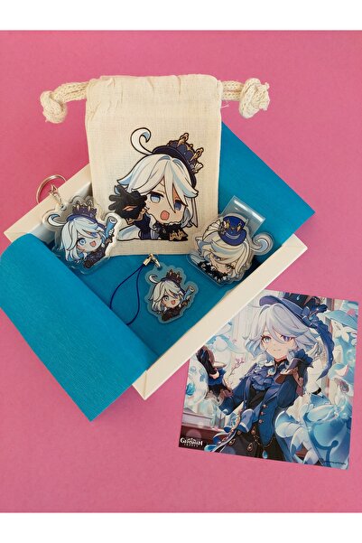 ganbarou art studio Genshin Impact Furina kese, anahtarlık, magnetli kitap ay...