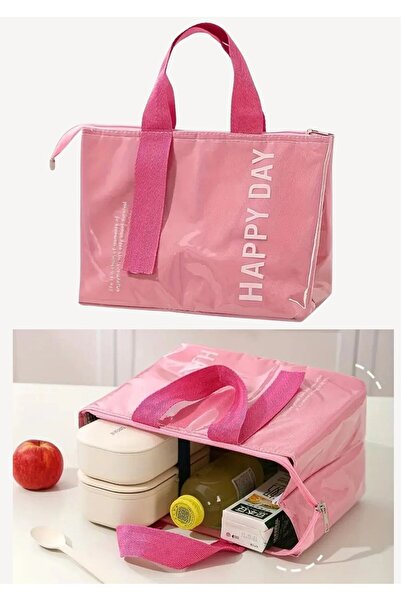 TATA CRAFT Pu Bento Termal *pembe Yemek Taşıma Çantası Okul, Ofis, Kamp, Plaj...