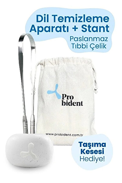 Probident Dil Temizleme Aparatı / Dil Sıyırıcı Kese + Stand Hediyeli