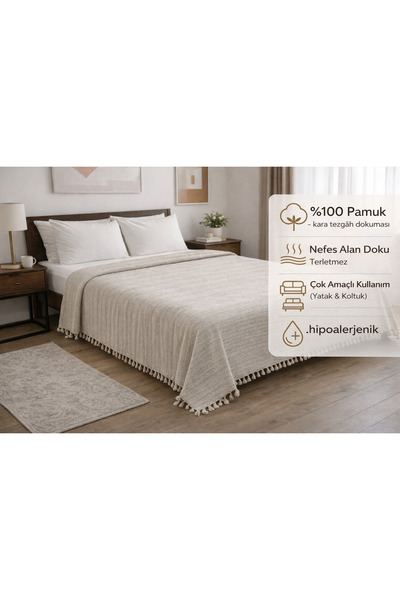 TECHTACT 100% Natural Cotton Double Pique 200X320 cm Soft Textured, Lightweig...