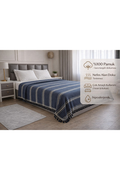 TECHTACT غطاء سرير مزدوج من القطن الطبيعي 100%، مقاس 200x320 سم، ناعم الملمس،...