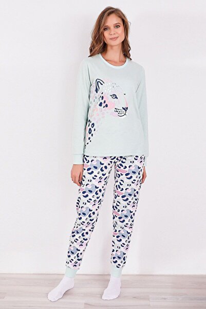 ROLY POLY طقم بيجامة نسائي بأكمام طويلة 2960 ليوبارد