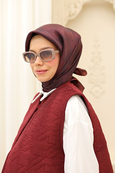 Silk Home Kadın Bordo Bulut Desen Parlak Shiny 75002-62