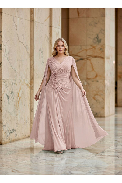 MAXXE 6157ŞİF KOLLU ŞİFON ELBİSE