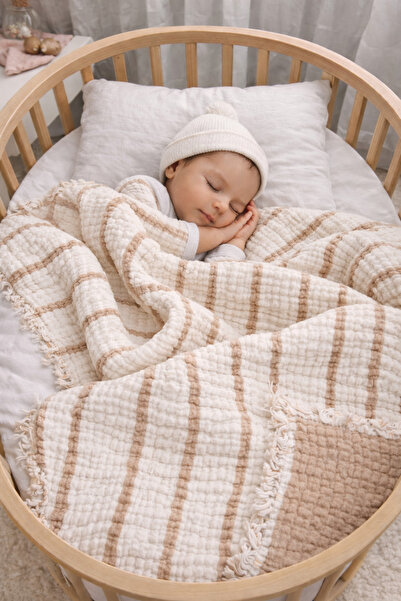 Yada Baby %100 Pamuklu 8 Katlı Multi Müslin Bebek Çocuk Battaniyesi – XL (120...