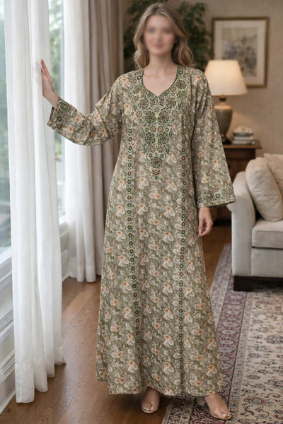 RONZA Embroidered Cotton jalabiya