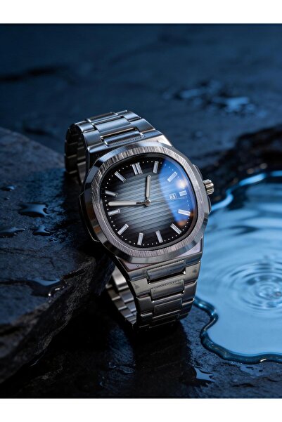 YAFANİ Çelik Kordon Mavi Eşref Tek Erkek Saati