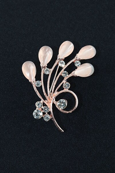 KEEBA Erdem ve saflığı simgesi Vadi zambağı çiçeği broş gold renk zirkon taşl...