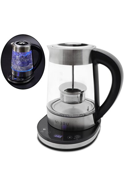 Generic غلاية كهربائية من الفولاذ المقاوم للصدأ من ميبرو، سعة 1.8 لتر، مع تحك...