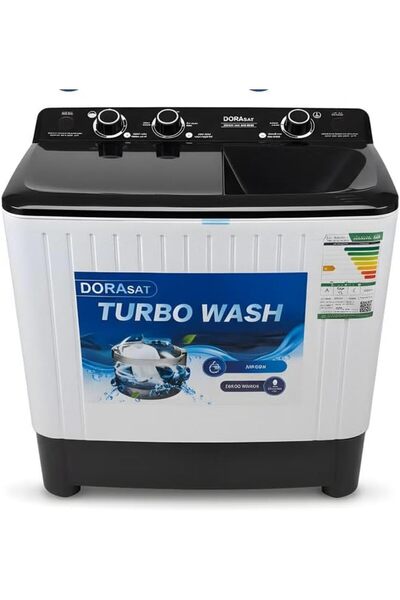 Generic Dora Sat Twin Tub Washing Machine, 5 kg Capacity, White with Black Co...