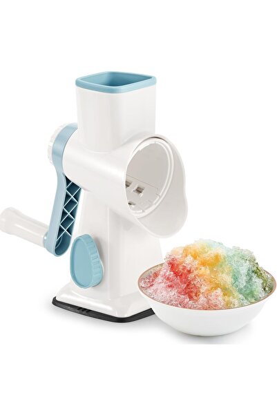 Generic ماكينة حلاقة ثلج دوارة بمقبض، ماكينة صنع ثلج بأقدام شفط، ماكينة صنع م...