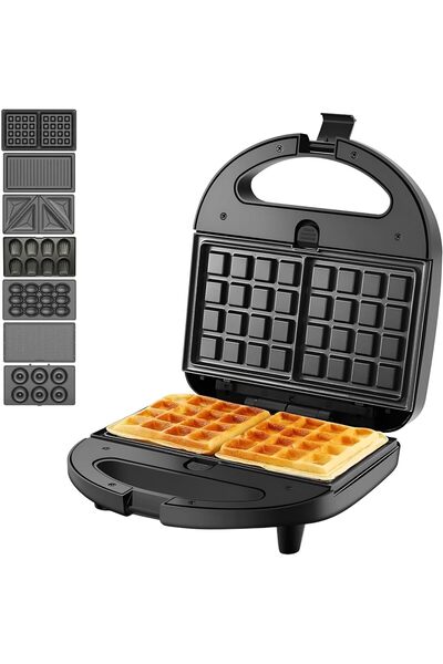 Generic 7 in 1 Snack Maker with Detachable Non-Stick Plates Sandwich Maker Gr...