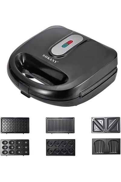 Generic ETLIFE Electric Sandwich Maker 750 Watt 6 slices in 1, Donut, Nuts, W...