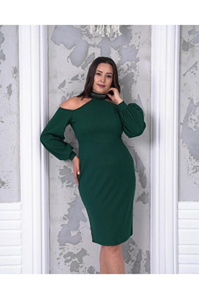 rotop Alexa dress, midi, elegant with cut-out shoulders and choker neckline