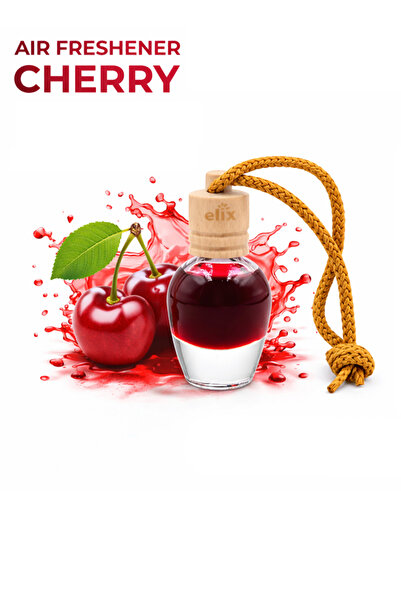 Elix Cherry Car Air Freshener Bottle with Wooden Cap, Spill Proof, Long Lasti...