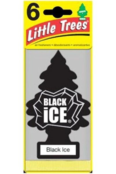 Generic معطر سيارة من ليتل تريز برائحة بلاك آيس، عبوة من 4 قطع، 6 قطع -U6P-60155