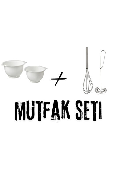 IKEA Kitchen Set Vispad Mixing Bowl, White, 2.3 Lt X 3.7 Lt, 2 Pieces and Ide...