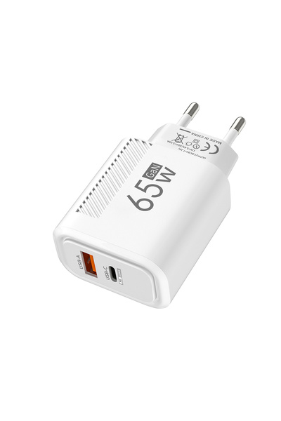 choice2 EU Plug White 65W GaN Fast Charging USB Type C Charger US EU Plug PD ...