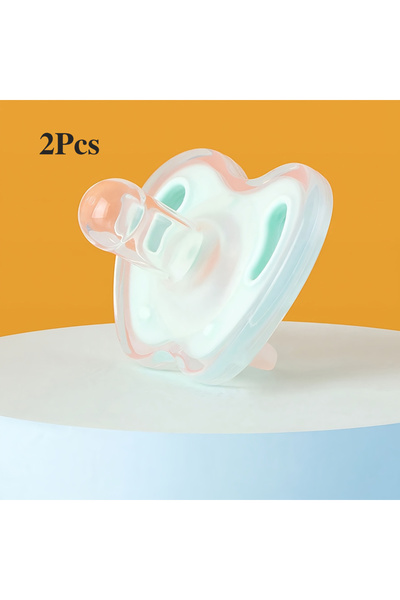 choice2 قطعتان - لهاية أطفال من السيليكون الناعم الأخضر، لهاية للمواليد الجدد