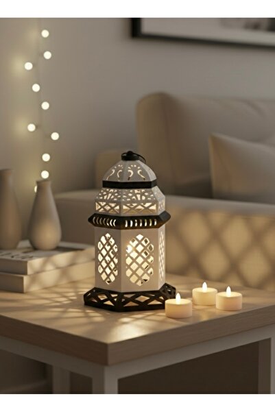 3D Brothers Ramadan Lantern with 3 LED Candles – Elegant Islamic Home Decor w...