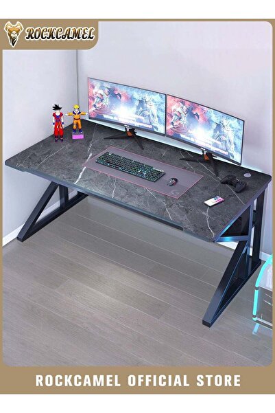 ROCKCAMEL Gaming Desk, Computer Desk, Gaming Table, Ergonomic PC Desktop, Hom...