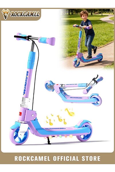 ROCKCAMEL 2-Wheel Kick Scooter, Foldable Lightweight Scooter with Music,Push ...