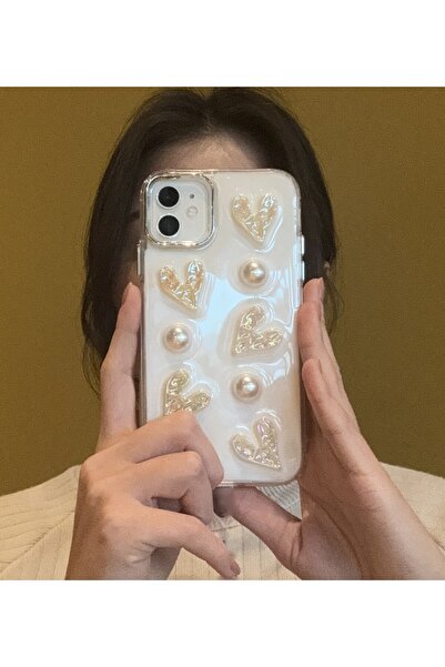 Paladyum Case Epoxy 3D Heart Case Compatible with iPhone 12 and 12 Pro