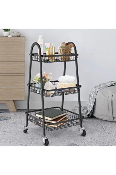 Generic Mobile Organizer Cart with Three Baskets