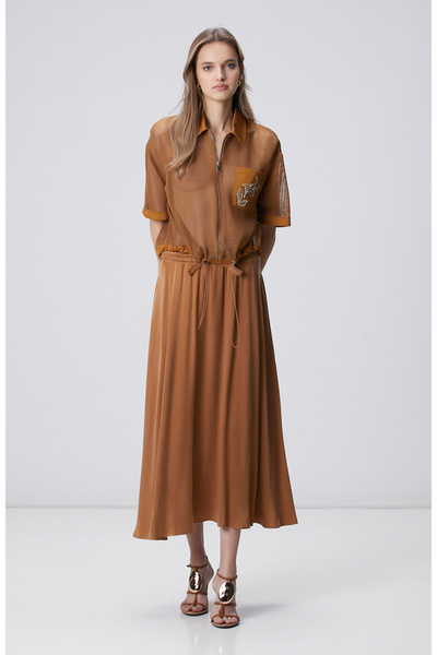 Network Camel Maksi Cupro Etek
