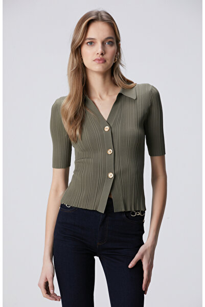 Network Açık Haki Kısa Kol Triko