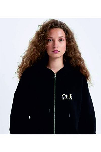 HOFFNUNG Unisex Cotton Oversize "One Hoffnung" Printed Hooded Collar Comforta...