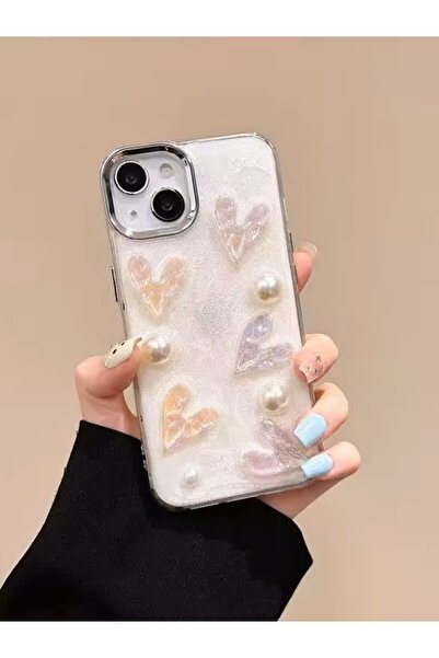 Paladyum Case Epoxy 3D Heart Case Compatible with iPhone 13 and 14