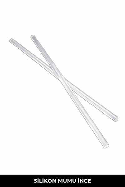 Japon Pazarı Aksaray 7mm İnce Silikon Mum 30 cm Şeffaf | Sıcak Silikon Çubuğu
