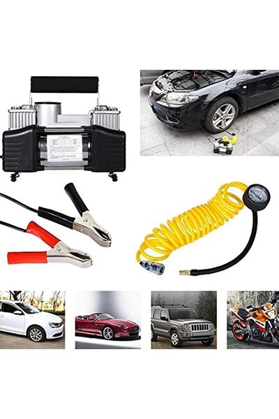 Generic Air Compressor Tire Inflator Tool - 12V Double Cylinder Car Inflatabl...