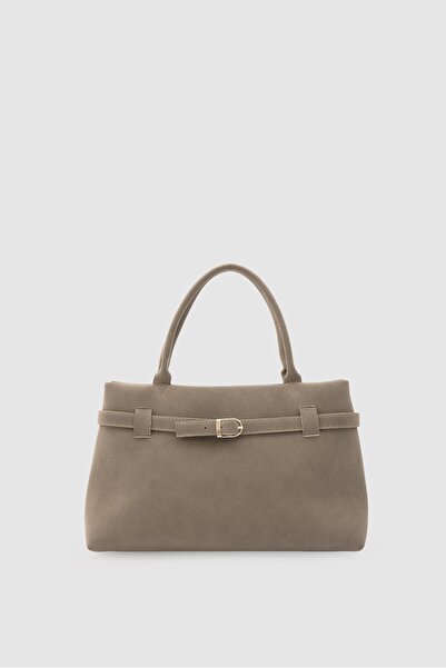 Septemmart حقيبة كتف نسائية من الجلد السويدي من موديل ماسل