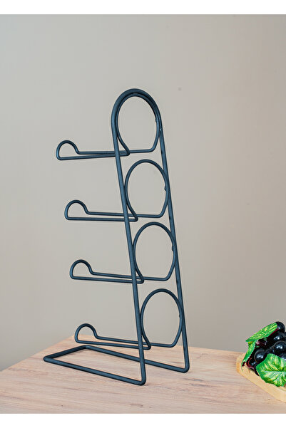 Blamb Metal 4 Raflı Şaraplık Dekoratif Çok Amaçlı Sunumluk Şişelik