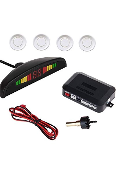 Generic Auto Parking Assist System, 4 Sensors, Radar, LED Display (White)