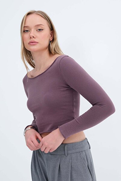 Addax Long Sleeve Basic Blouse B1846