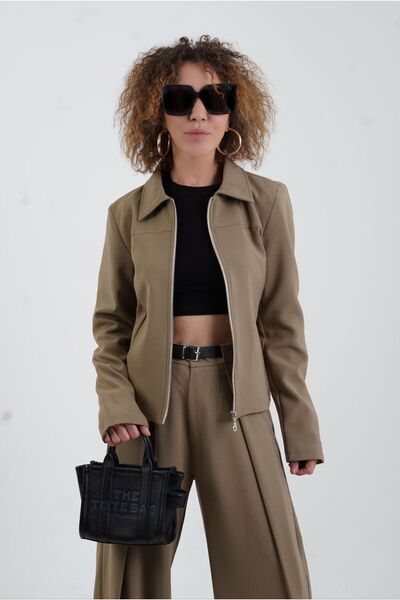 Zelish My Sister Khaki Zipper Jacket